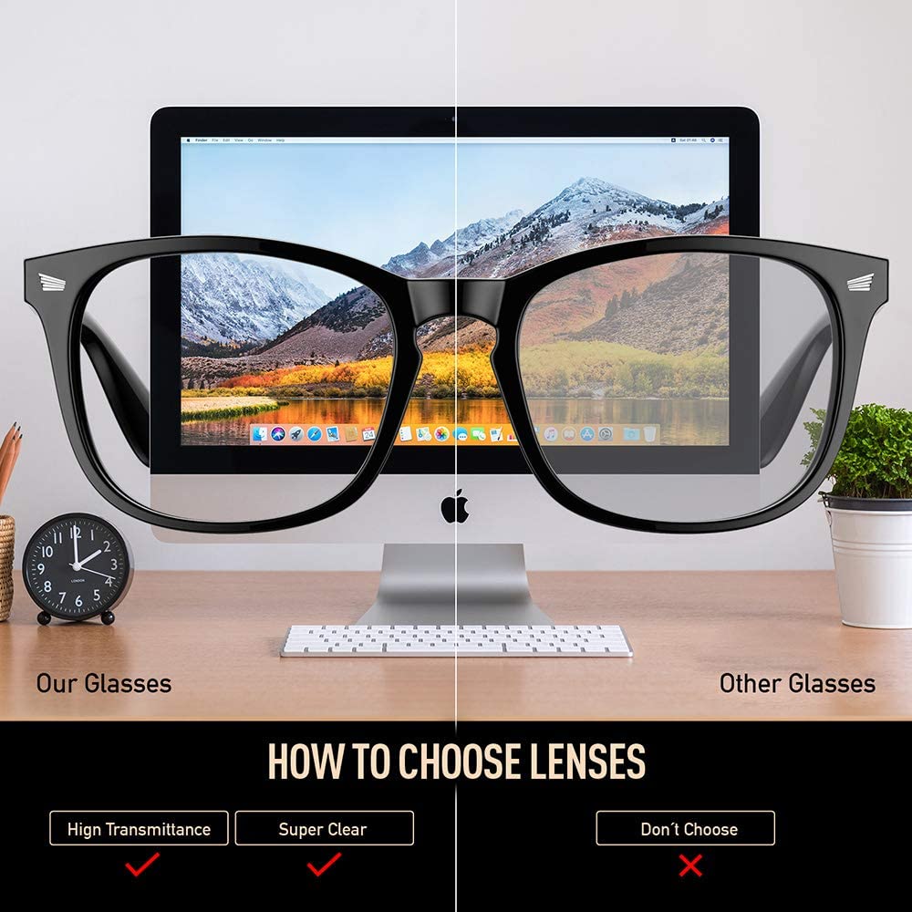 Blue Light Blocking Glass for Adults, Anti Eyestrain, UV400 Protector Glasses for Adults (Zero Power)