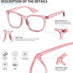 Blue Light Blocking Glass for Adults, Anti Eyestrain, UV400 Protector Glasses for Adults (Zero Power)