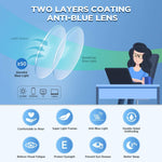 Blue Light Blocking Glass for Adults, Anti Eyestrain, UV400 Protector Glasses for Adults (Zero Power)